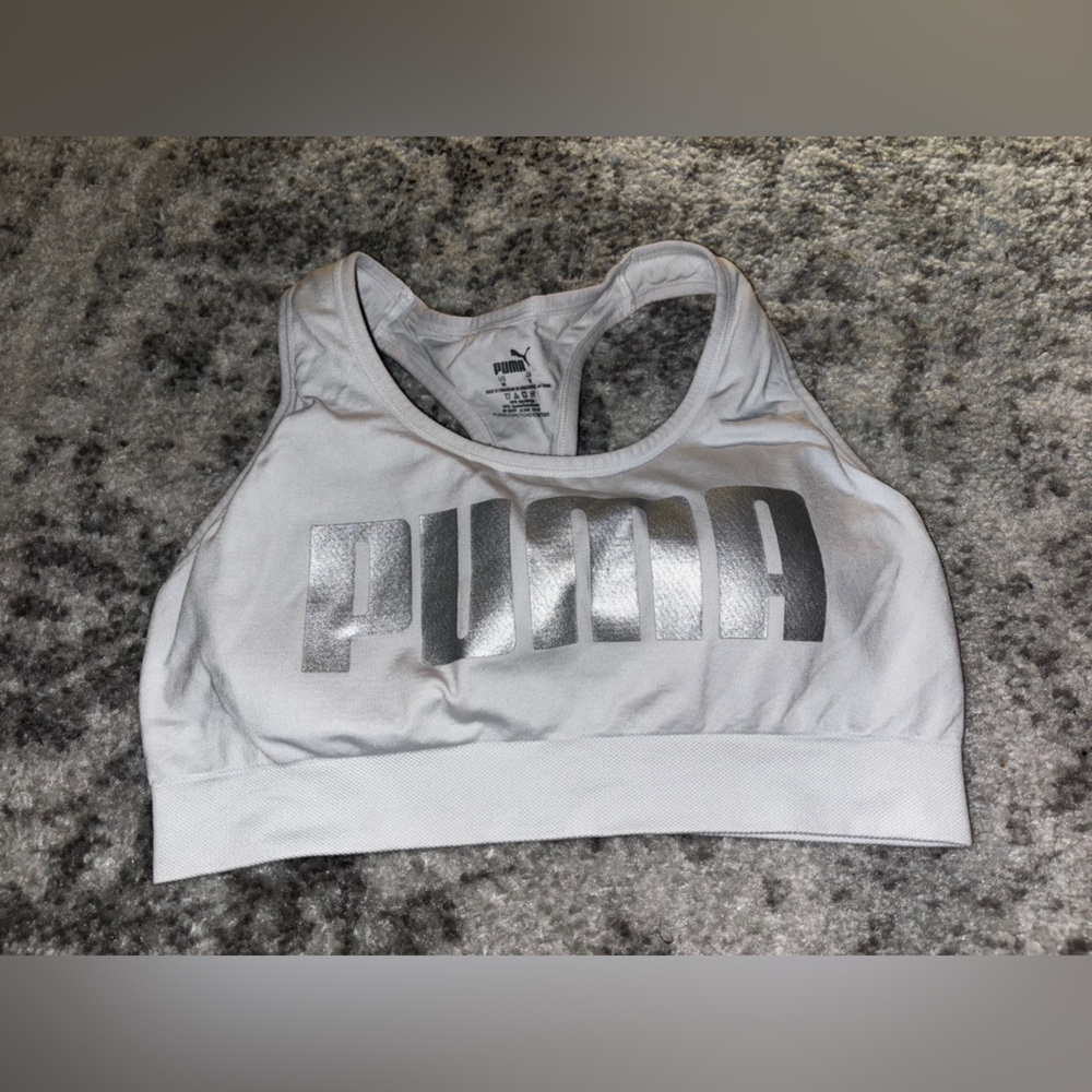 Bundle of 2 Puma Racerback Sports Bra Mauve and White Size: Medium